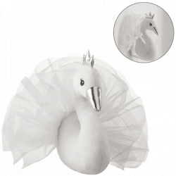 J-Line wanddecoratie Zwaan pluche 46 cm