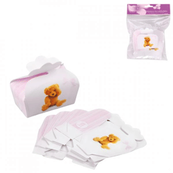 Geschenkpapier Baby-Dusche Teddybär rosa Satz von 5