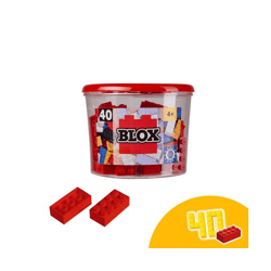 Simba 104118875 - Blox 40 red 8-piece building blocks in a tin (Androni)