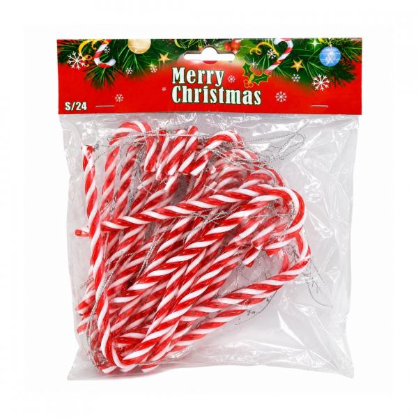 Weihnachtsaufhänger Zuckerstange 14,5 cm 24 Stück