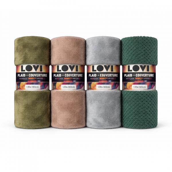 Plaid Lovi fleece 130 x 160 cm assorti