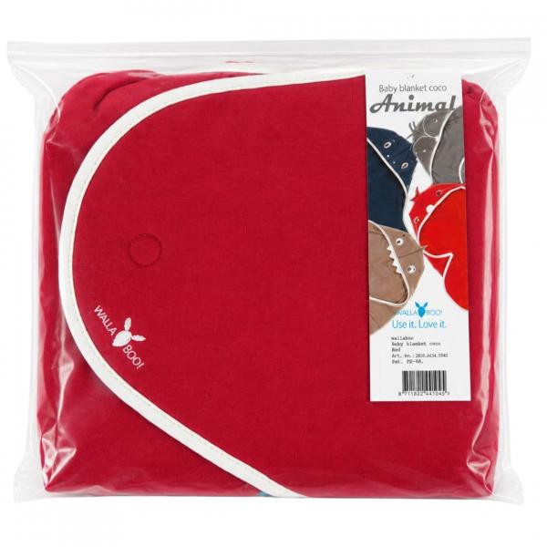 Wallaboo Baby-Decke Coco rot 70 x 90 cm