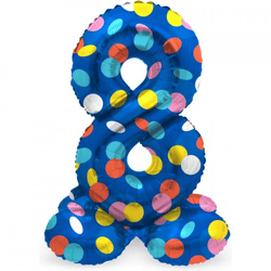 Folat foil balloon standing 8 Dots 41 cm