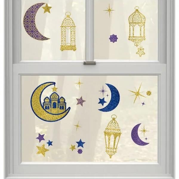 Window sticker Oriental glitter gold 30 x 43 cm