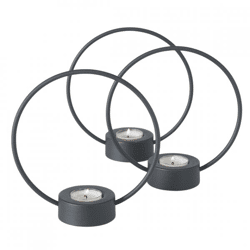 Boltze home Teelichthalter Rumba schwarz 19 cm Satz von 3