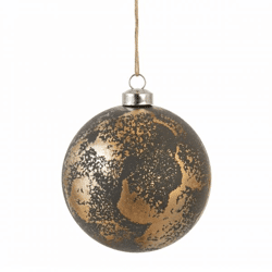 Kerstbal glas taupe/bronskleurig 8 cm