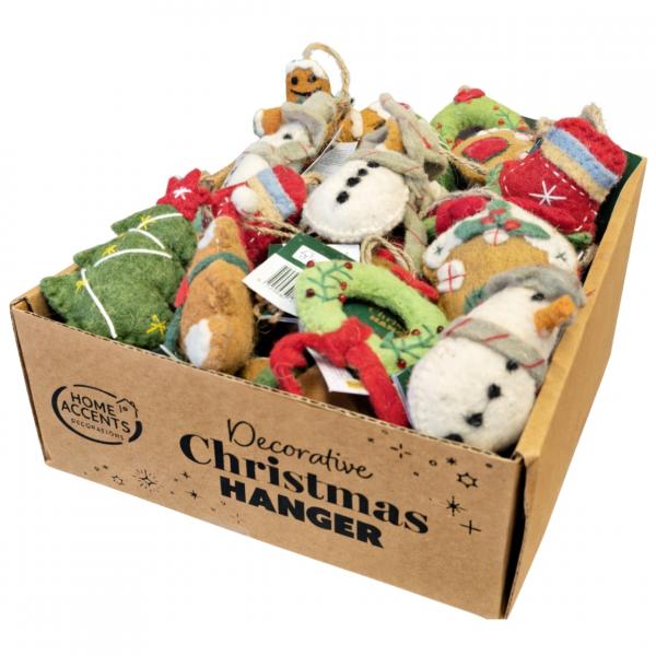 Home Accents Weihnachtsanhänger aus Filz 11 cm 7 Stück sortiert
