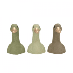 Beeld Duck Head groen 14 cm 3 assorti