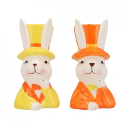 Vaas paashaas Easter Bunny 14 cm 2 assorti