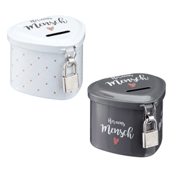 Money box heart man with lock 2/s