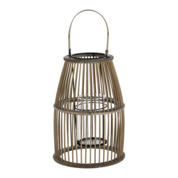 Lantern with handle, rattan, cone, M, ca.35cmH