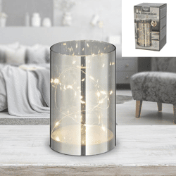 LED light jar, gray, S, 9x15cm