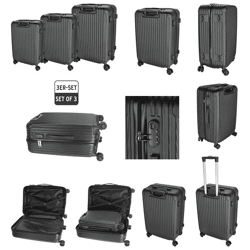 Kofferset A036 3tlg Schwarz