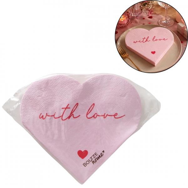 Boltze Home servetten roze 33 x 33 cm 3 laags 12 stuks