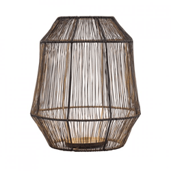 PTMD windlicht Justy M zwart/goudkleurig 32 cm