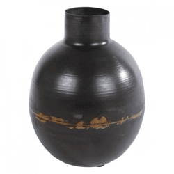 Vaas Hidde metaal bruin 13 cm