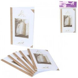Karten Religion weiß/braun 17 cm DIY Satz von 6