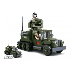 Sluban M38-B0685 - Army WWII - Alliierter Halbkettenfahrzeug 2in1