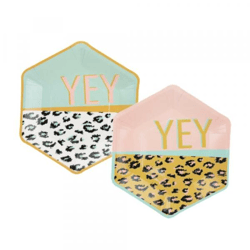 Wegwerp bordjes Funky Leopard karton 22,5 cm set van 8