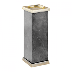 PTMD Kerzenhalter Alanna Marmor schwarz/gold 28,5 cm
