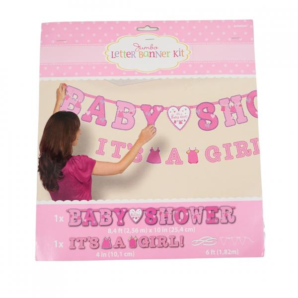 Letter sling Baby Shower/Its a Girl rosa Satz von 2