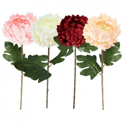 Kunstbloem Chrysant 74 cm 4 assorti