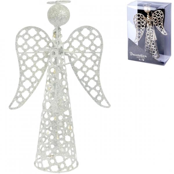 Weihnachtsengel Sparkle LED auf Batterie weiß 30 cm