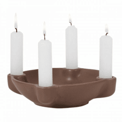SENZA Kerzenständer Four Seasons Keramik braun 18 cm