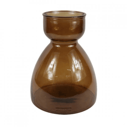 Vaas gerecycled glas bruin 34 cm