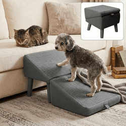 PawStep™ 2-in-1-Klapprampe für Haustiere und Aufbewahrungshocker – Multifunktionale Mobilitätshilfe für Hunde und Katzen