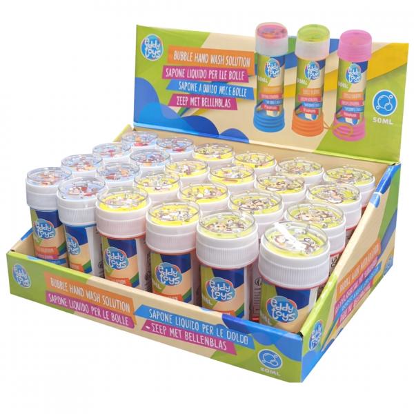Seifenblasen mit Spiel 50 ml 3fach sortiertes Display 24 Stück