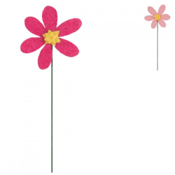 Artificial flower felt pink/old pink 33 cm 2 assorted