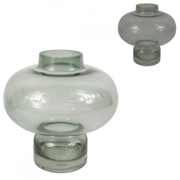 Vase Glas grau 20,5 cm 2 sortiert