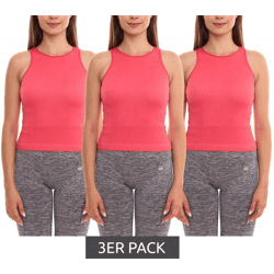 3er Sparpack FAYN SPORTS Seamless Damen Crop Top atmungsaktives und schweißtransportierendes Sport-Shirt 54560720 Rosa