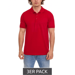 3er Pack Regatta Professional Herren Polo-Hemd mit Baumwolle nachhaltiges Poloshirt im Sparpack TRS143 42D Rot