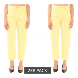 2er Pack LTB Shena Damen Jeans modische 7/8-Hose im 5-Pocket-Style Loose-Fit 81562566 Gelb
