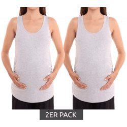 2er Sparpack neun 9 monate Damen Sommer-Top schlichtes Shirt Schwangerschaftsmode 68950144 Grau