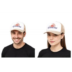 DWD Studioz Unisex Ipanema Trucker-Cap mit großer Stickerei Sommer-Cap für Damen oder Herren Hell-Beige
