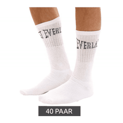40 Paar EVERLAST Unisex Sport-Socken mit Baumwollanteil lange Strümpfe OEKO-TEX Standard 100 EVL1TENX10BL Weiß