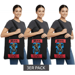 3er Sparpack MISFITS Teenager from Mars Punkrock-Band Tote Bag Damen und Herren Schultertasche wendbar LT114889MISO 35x32 cm LT114889MISO S