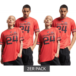 2er Sparpack European League Of Football Helvetic Guards Unisex Trikot mit „GUARDS 24“ Aufdruck Sport-Shirt Rot