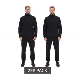 2er Pack LOTTO Herren Fleece-Sweater Trainings-Pullover mit Reißverschluss Sweat-Zipper MPFX1000NET Schwarz