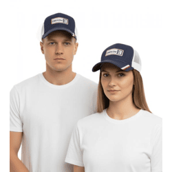 EMINEM Unisex Baumwoll-Cap mit Logo-Patch Color-Blocking Baseball-Cap 8207EM Rot/BlauWeiß