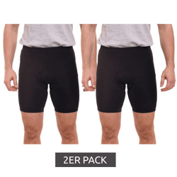 2er Pack F2 Race Herren Fahrrad-Hose mit Rückentasche Mountainbike-Hose mit High-Performance-Sitzpad Radler-Hose 6557 2038 Schwarz