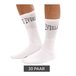30 Paar EVERLAST Unisex Sport-Socken mit Baumwollanteil lange Strümpfe OEKO-TEX Standard 100 EVL1TENX10BL Weiß