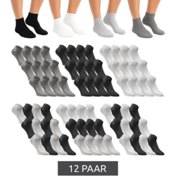 12 Paar JACK & JONES Short Sock Sneaker-Socken Sport-Strümpfe Baumwoll Quarter-Socken 12260511 in Schwarz, Grau, Weiß oder im Mix