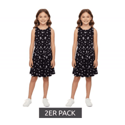 2er Pack KIDSWORLD Mädchen Sommer-Kleid mit Allover Blumen-Muster Freizeit-Kleid 74239509 Schwarz