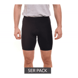 5er Pack F2 Race Herren Fahrrad-Hose mit Rückentasche Mountainbike-Hose mit High-Performance-Sitzpad Radler-Hose 6557 2038 Schwarz