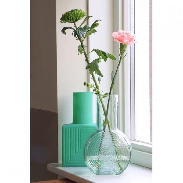 Vase Judy Quadrat matt türkis 22,5 cm