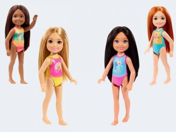 Mattel GLN 73 - Barbie - Chelsea Club - Puppe im Badanzug - 18 St&uuml;ck im Display sortiert